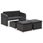 vidaXL Gartenmöbel-Set Sitzgruppe mit Tisch Rattan