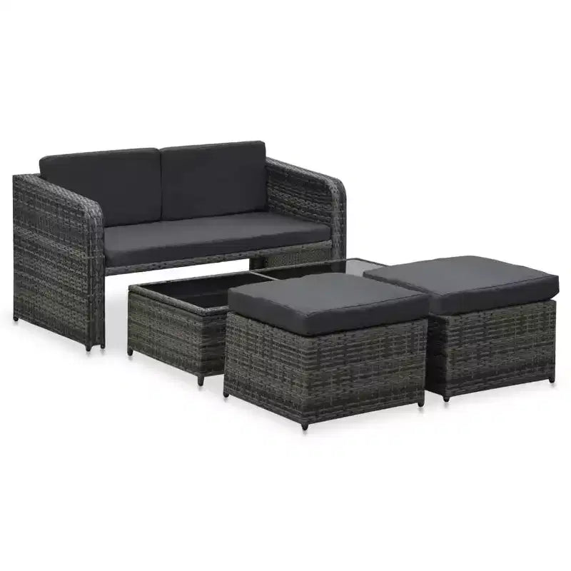 vidaXL Gartenmöbel-Set Sitzgruppe mit Tisch Rattan
