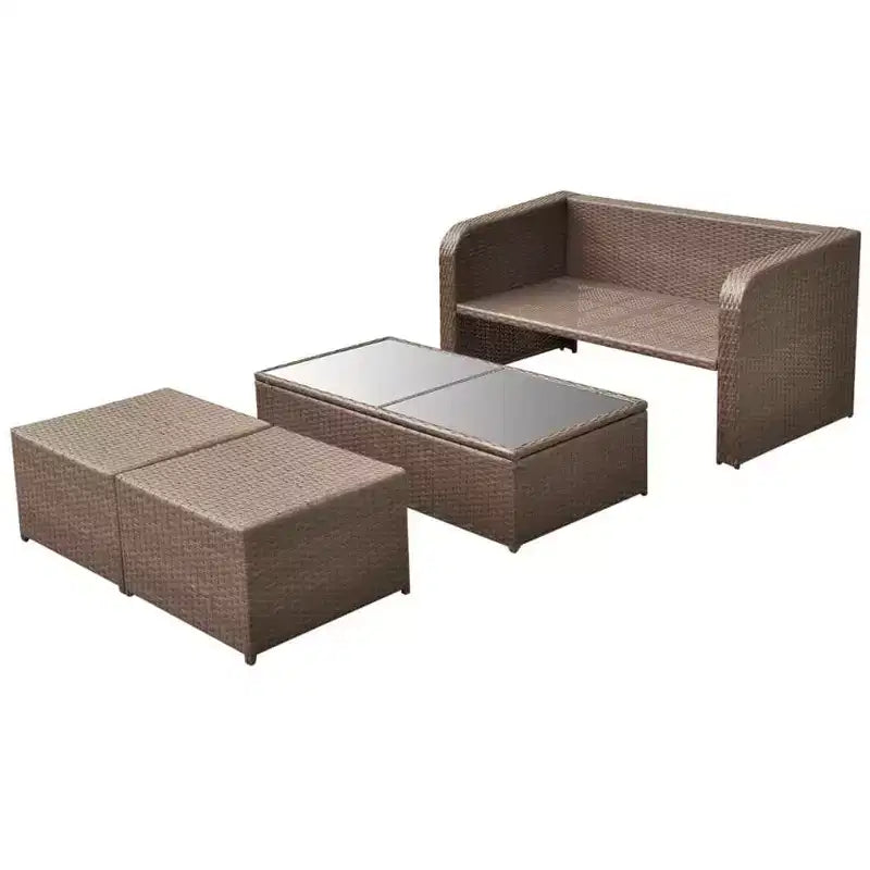 vidaXL Gartenmöbel-Set Sitzgruppe mit Tisch Rattan