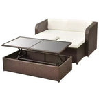 vidaXL Gartenmöbel-Set Sitzgruppe mit Tisch Rattan