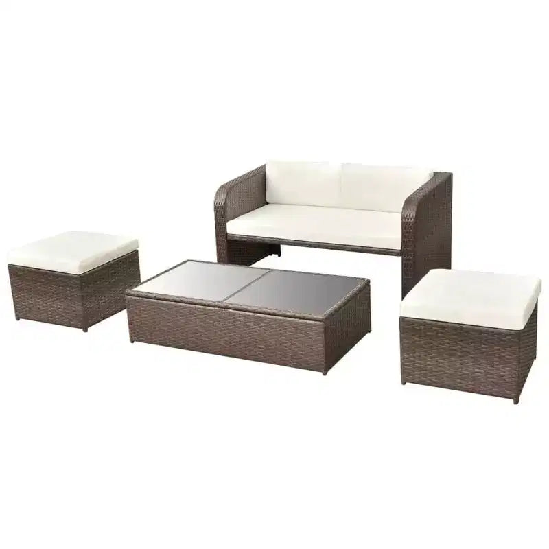 vidaXL Gartenmöbel-Set Sitzgruppe mit Tisch Rattan