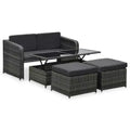 vidaXL Patio Furniture Set Patio Conversation Set with Table Rattan