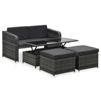 vidaXL Patio Furniture Set Patio Conversation Set with Table Rattan
