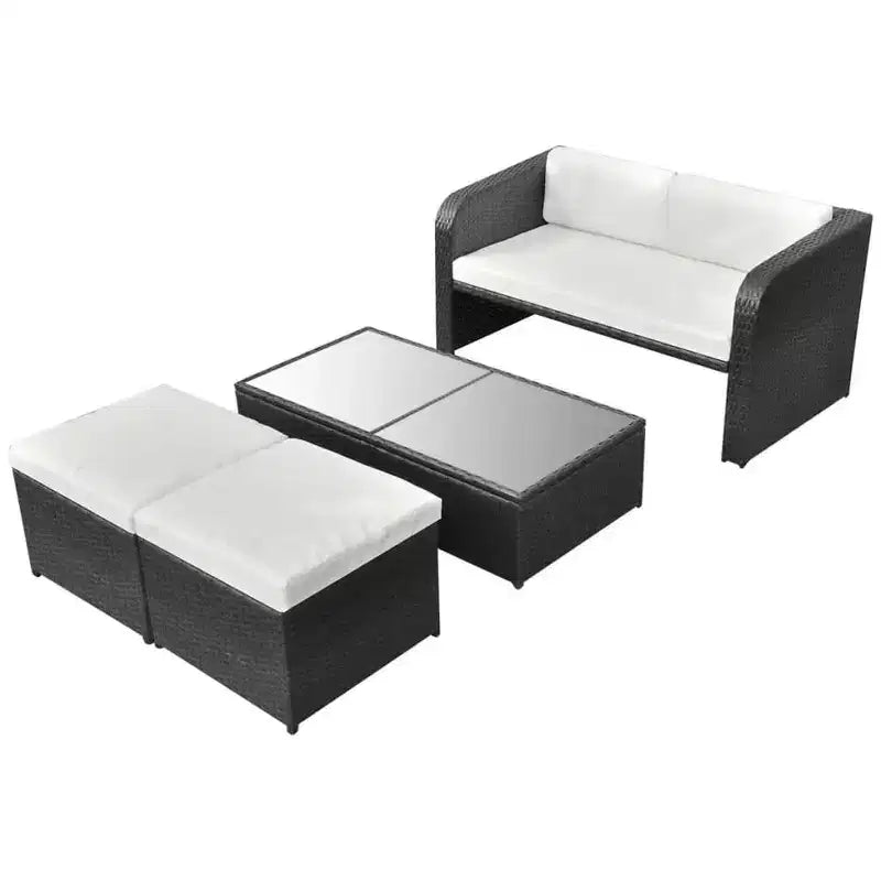 vidaXL Gartenmöbel-Set Sitzgruppe mit Tisch Rattan