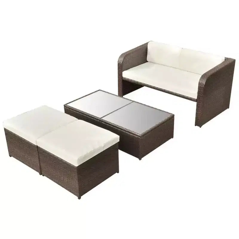 vidaXL Gartenmöbel-Set Sitzgruppe mit Tisch Rattan