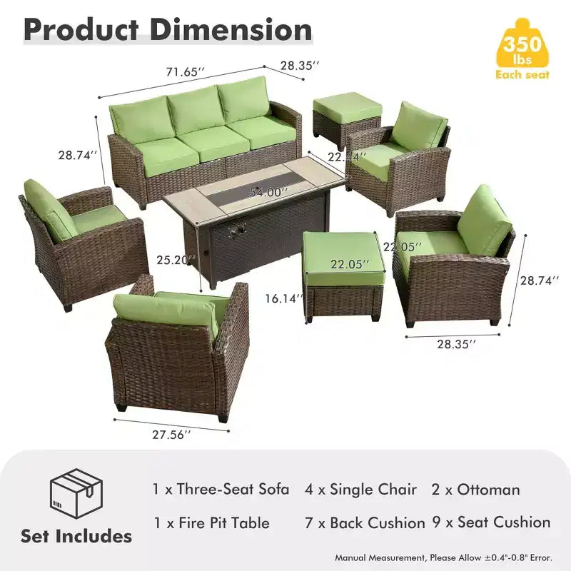 HOMLUX Gartenmöbel-Set 8-teilig, Sitzgruppen für den Außenbereich
