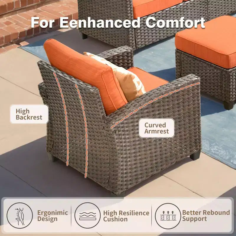HOMLUX Gartenmöbel-Set 8-teilig, Sitzgruppen für den Außenbereich