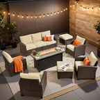 HOMLUX Gartenmöbel-Set 8-teilig, Sitzgruppen für den Außenbereich