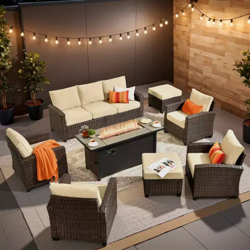 HOMLUX Gartenmöbel-Set 8-teilig, Sitzgruppen für den Außenbereich