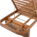 Christopher Knight Home Sandrine Patio 2-teiliges Akazienholz-Rattan-Loungeset mit Kissen und Lattenrost-Tisch