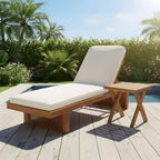Christopher Knight Home Sandrine Patio 2-teiliges Akazienholz-Rattan-Loungeset mit Kissen und Lattenrost-Tisch