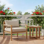 Christopher Knight Home Asha Modern Patio Acacia Wood Seating Set with Slatted Side Table