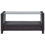vidaXL Gartensofa Outdoor Lounge-Set mit Kissen 6-teilig Polyrattan