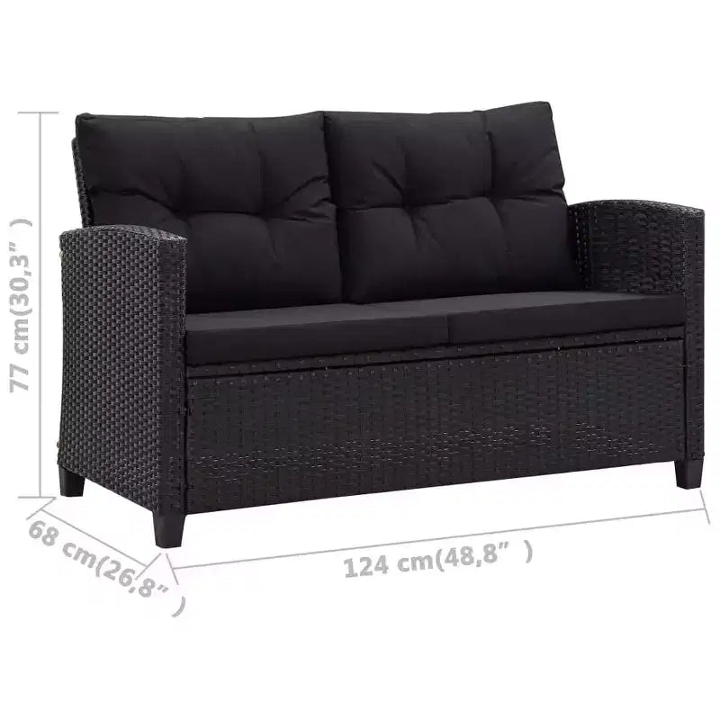 vidaXL Gartensofa Outdoor Lounge-Set mit Kissen 6-teilig Polyrattan