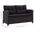 vidaXL Gartensofa Outdoor Lounge-Set mit Kissen 6-teilig Polyrattan