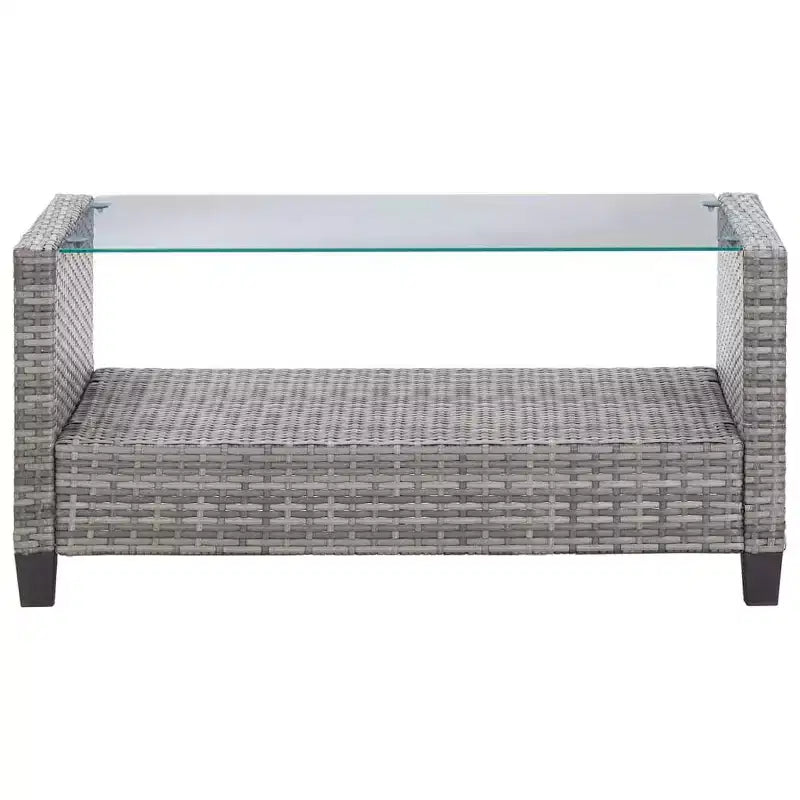 vidaXL Gartensofa Outdoor Lounge-Set mit Kissen 6-teilig Polyrattan