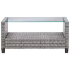 vidaXL Gartensofa Outdoor Lounge-Set mit Kissen 6-teilig Polyrattan