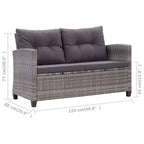 vidaXL Gartensofa Outdoor Lounge-Set mit Kissen 6-teilig Polyrattan