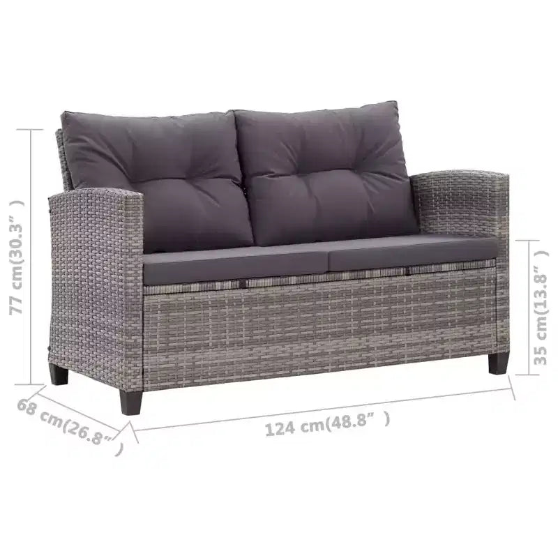 vidaXL Gartensofa Outdoor Lounge-Set mit Kissen 6-teilig Polyrattan