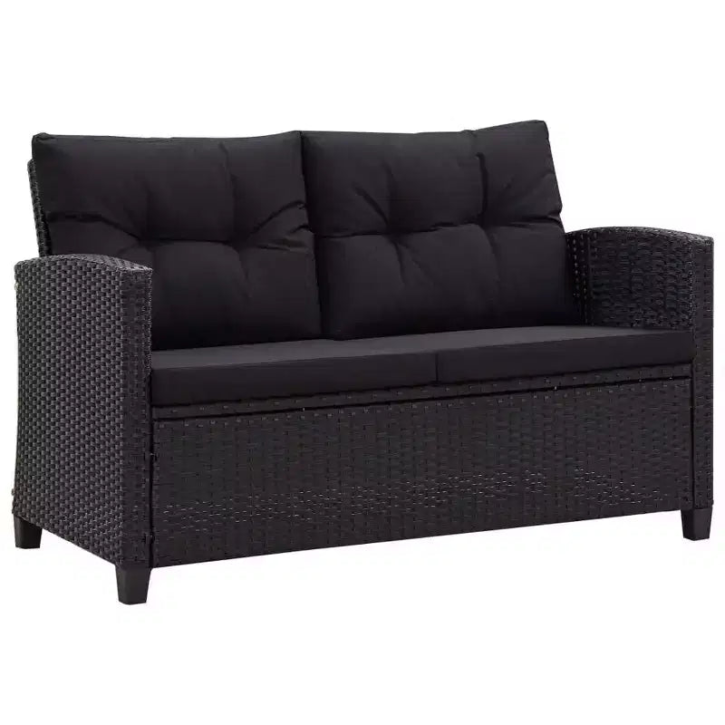 vidaXL Patio Sofa Outdoor Conversation Set with Cushions 6 Piece PE Rattan