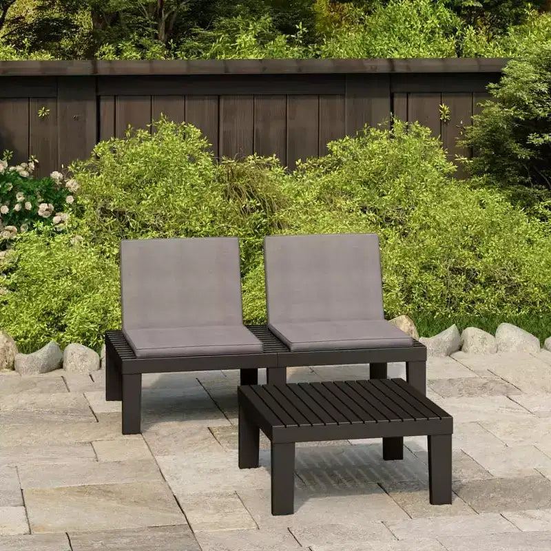 vidaXL Garten Lounge Set Kunststoff Normal Sitze 4 Garten Lounge Set