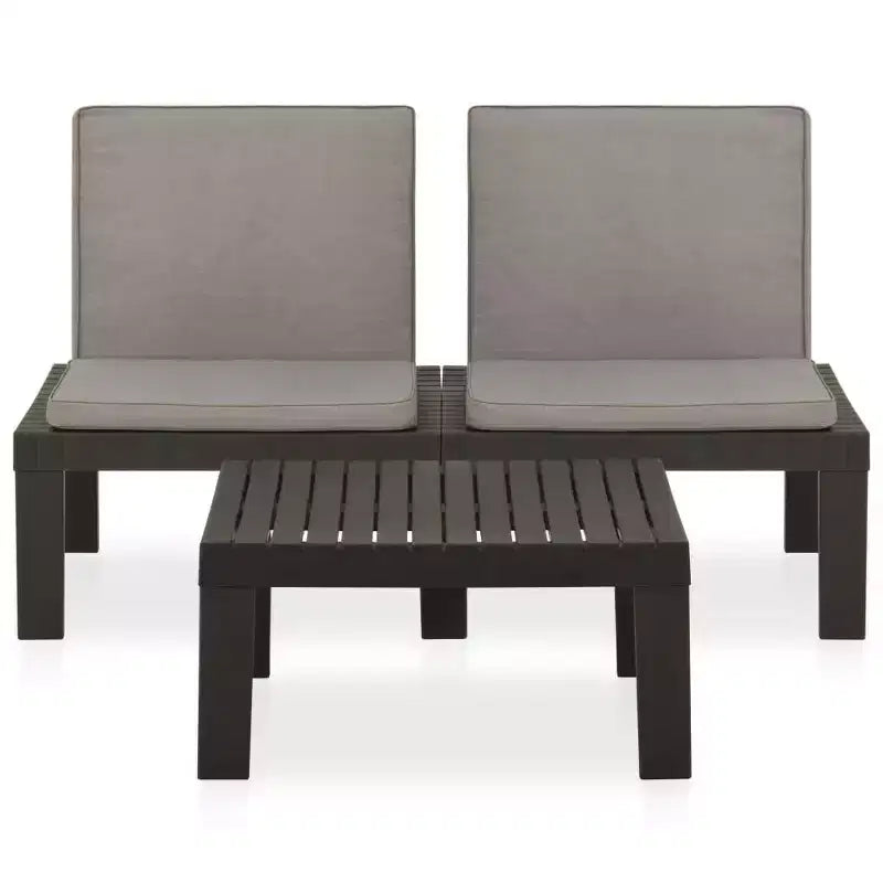 vidaXL Garten Lounge Set Kunststoff Normal Sitze 4 Garten Lounge Set