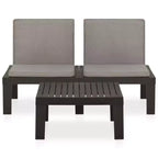 vidaXL Garten Lounge Set Kunststoff Normal Sitze 4 Garten Lounge Set