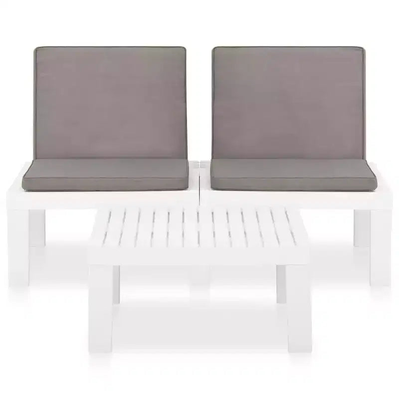 vidaXL Garten Lounge Set Kunststoff Normal Sitze 4 Garten Lounge Set