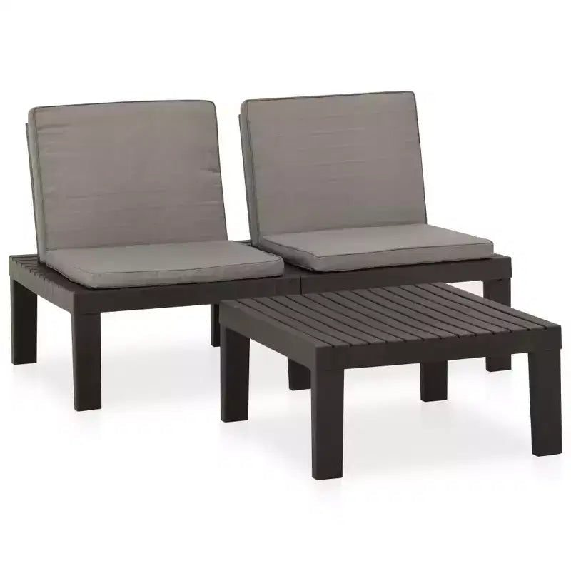 vidaXL Garten Lounge Set Kunststoff Normal Sitze 4 Garten Lounge Set