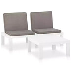 vidaXL Garten Lounge Set Kunststoff Normal Sitze 4 Garten Lounge Set