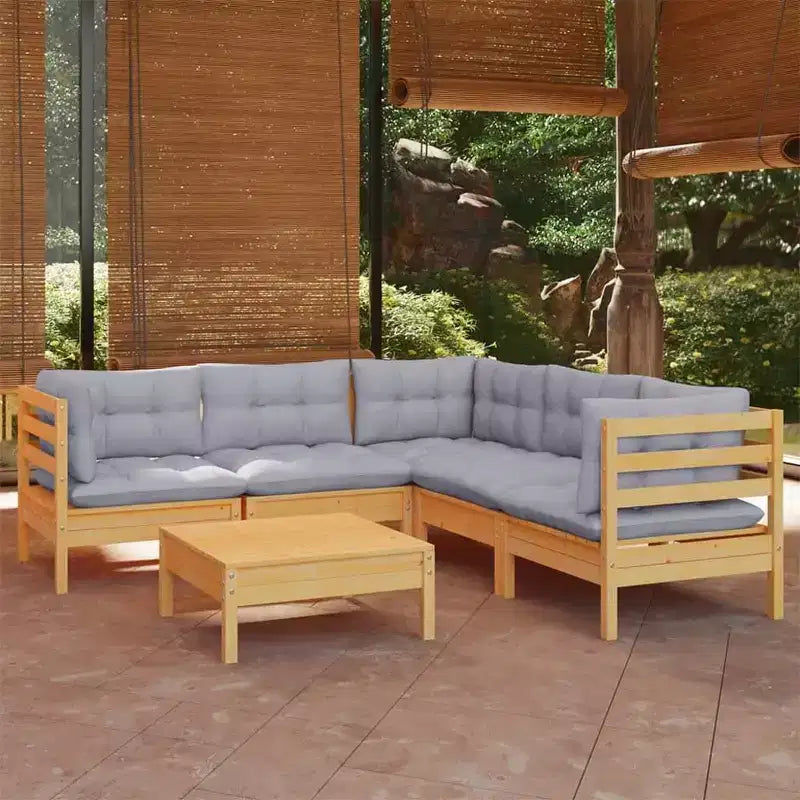 vidaXL Stilvolle Outdoor-Lounge-Sitzgruppe mit Kissen