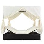 Whisen Garten Sonnenliege Rattan-Tagesbett mit Kissen & verstellbaren Sitzen