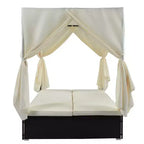 Whisen Garten Sonnenliege Rattan-Tagesbett mit Kissen & verstellbaren Sitzen