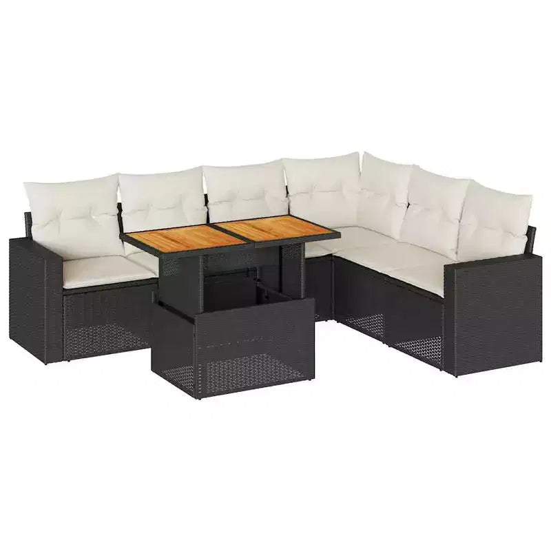 vidaXL Contemporary Patio Sofa Set with Cushions in Various Colors