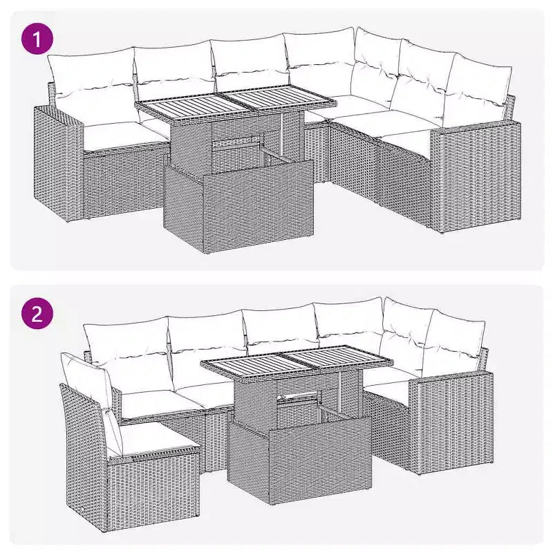vidaXL Lounge-Sofa-Set mit Kissen in verschiedenen Farben