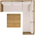 Napol 4-teiliges Terrassenmöbelset Akazie mit Kissen – Innen/Außen – PAT6806 – Safavieh