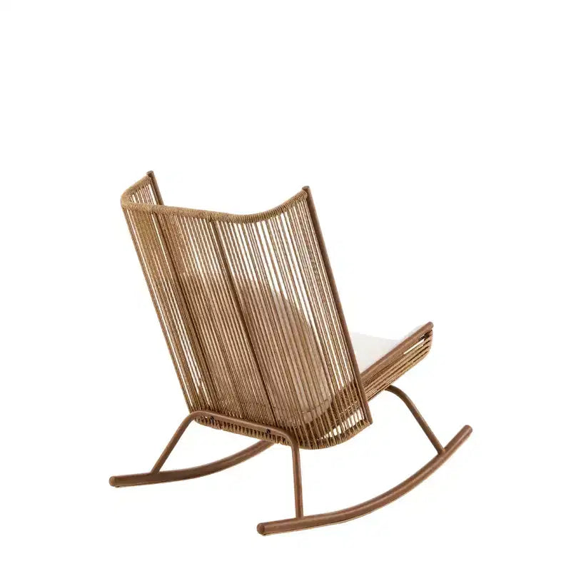 Christopher Knight Home Suraj Farmhouse 2-teiliges Terrassen-Ess-Set mit Tisch aus Leichtbeton und Schaukelstuhl aus Eisen
