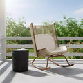 Christopher Knight Home Suraj Farmhouse 2 Piece Patio Dining Set with Lightweight Concrete Table and Iron Rocking Chair