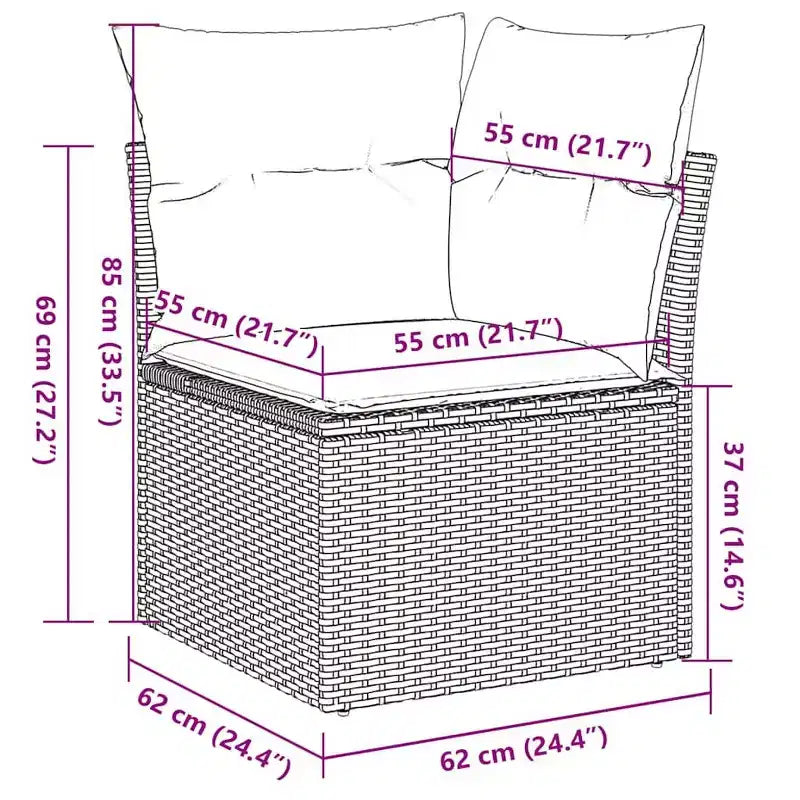 vidaXL Stilvolles modulares Garten-Sofa-Set mit Kissen in verschiedenen Farben