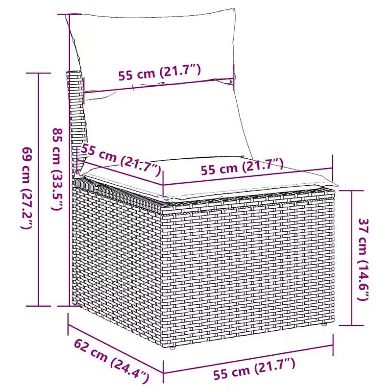 vidaXL Stilvolles modulares Garten-Sofa-Set mit Kissen in verschiedenen Farben