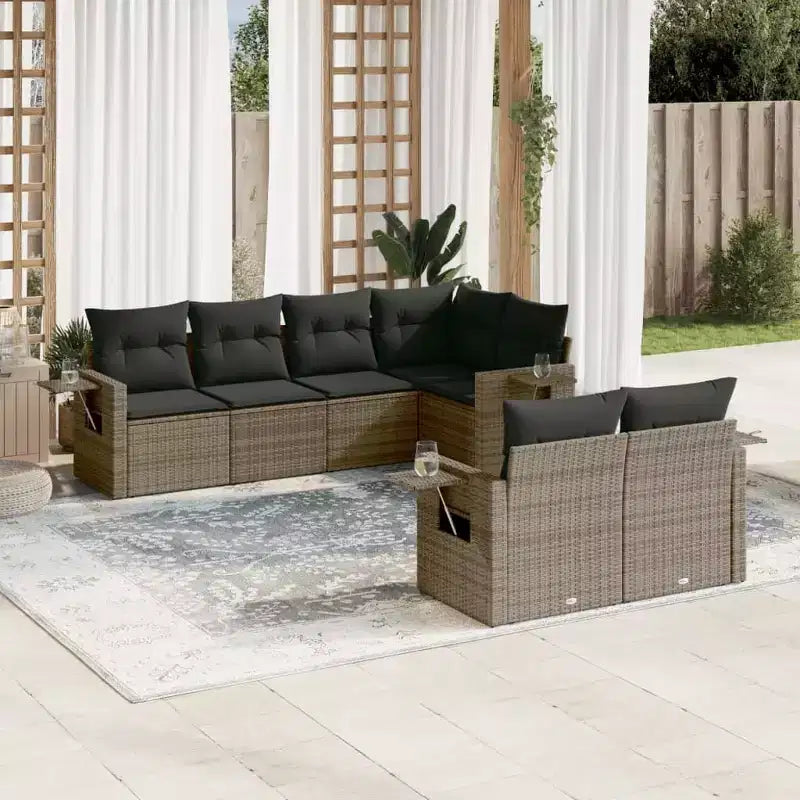 vidaXL Stilvolles modulares Garten-Sofa-Set mit Kissen in verschiedenen Farben