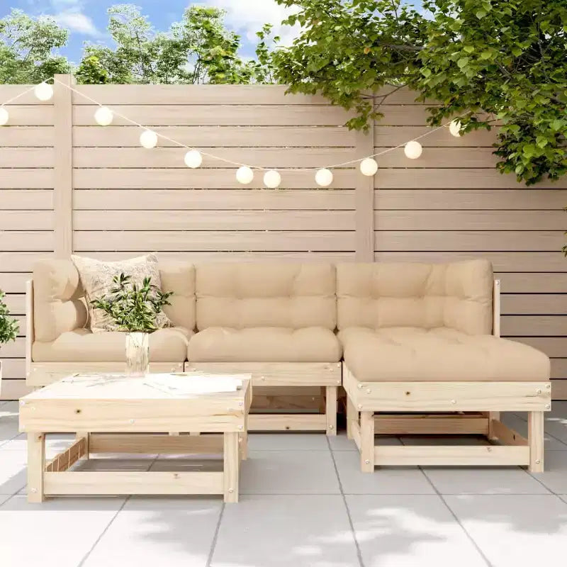 vidaXL Garten-Lounge-Set, 5-teilig, Kiefer Massivholz