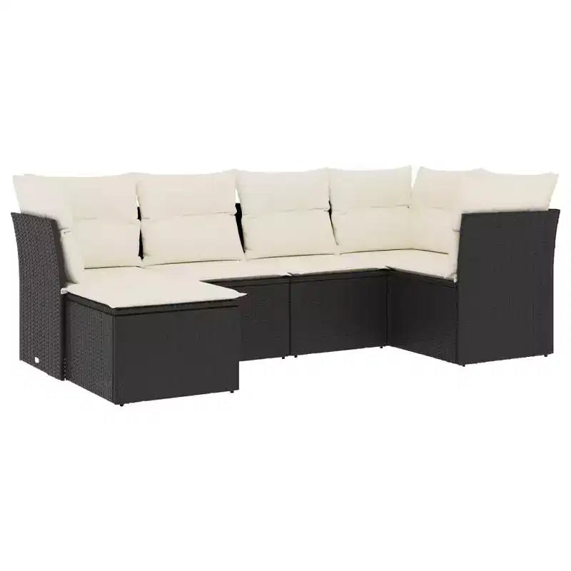 vidaXL Garden Sofa Set PE rattan, powder-coated steel, polyester