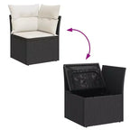 vidaXL Garten-Sofagarnitur PE-Rattan, pulverbeschichteter Stahl, Polyester