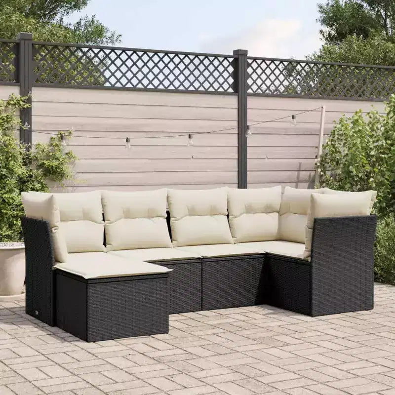 vidaXL Garten-Sofagarnitur PE-Rattan, pulverbeschichteter Stahl, Polyester