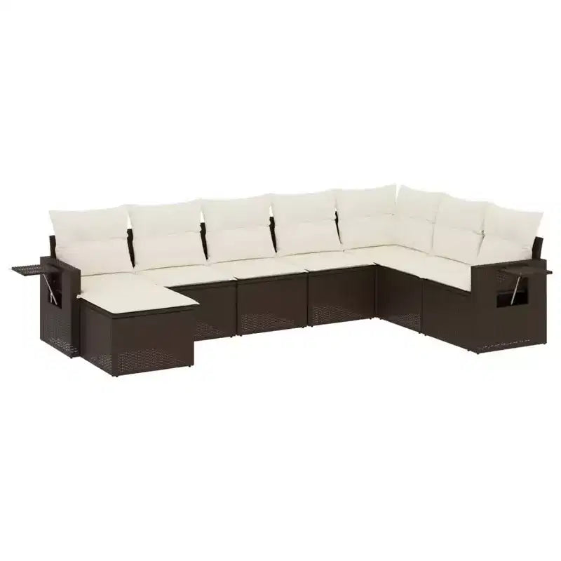 vidaXL Modular Outdoor Sofa Set with Storage and Cushions