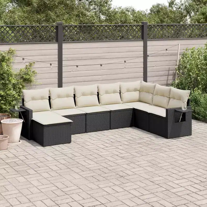vidaXL Modulares Outdoor-Sofa-Set mit Stauraum und Kissen