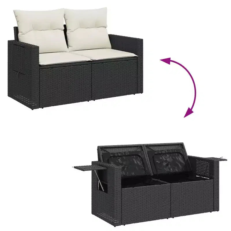 vidaXL Gartensofa-Set Polyrattan-Set modular