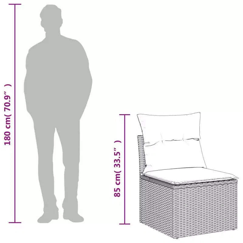 vidaXL Garten-Sofa-Set mit Kissen Polyrattan