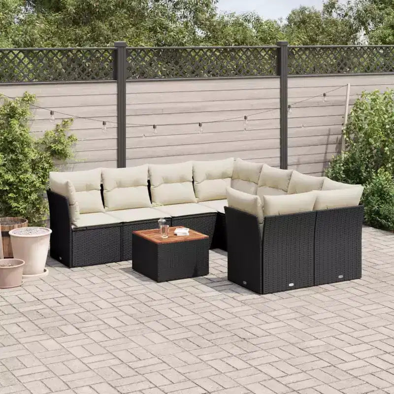 vidaXL Garten-Sofa-Set mit Kissen Polyrattan
